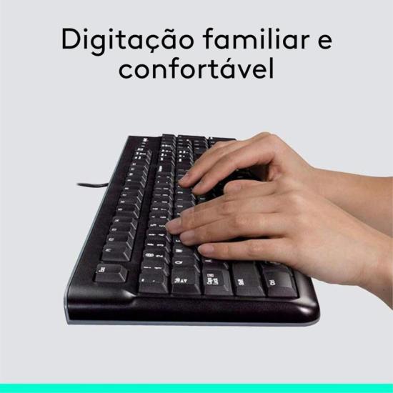 Kit Teclado e Mouse Com Fio USB Logitech MK120 Preto por 140,00 à vista no boleto/pix ou parcele em até 5x sem juros. Compre na loja Mundomax!