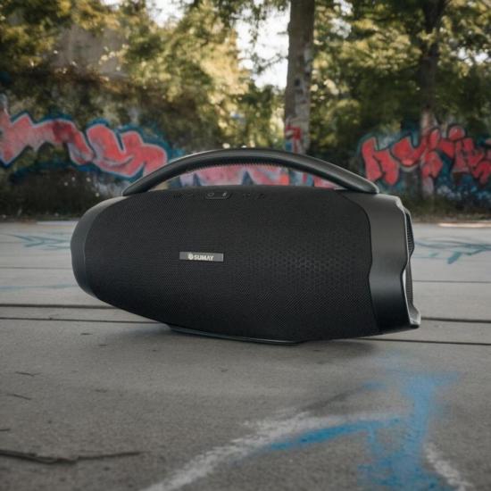 Caixa de Som Sumay CSP1302 GoldBox 120w Bluetooth Preta por 1.221,11 à vista no boleto/pix ou parcele em até 12x sem juros. Compre na loja Mundomax!