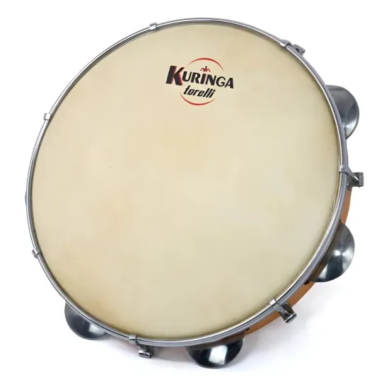 Pandeiro 10\" Kuringa Torelli KP095 Em Madeira Pele Animal (87699)