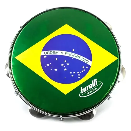 Pandeiro 10\" Torelli TP350VE Injetado Verde Pele Brasil (87701)