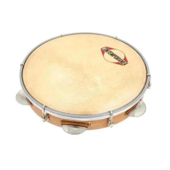 Pandeiro Contemporânea 20LT 10\" Pele Couro Em Madeira Light por 259,00 à vista no boleto/pix ou parcele em até 10x sem juros. Compre na loja Mundomax!