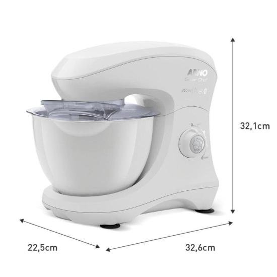 Batedeira Planetária Arno Super Chef KM00 750w Branca 127V por 471,00 à vista no boleto/pix ou parcele em até 10x sem juros. Compre na loja Mundomax!