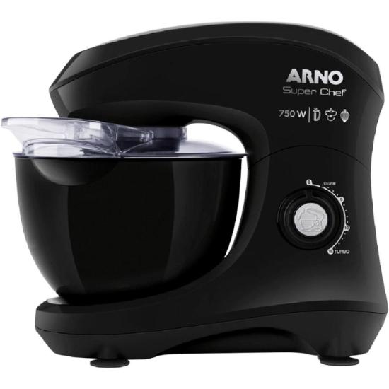 Batedeira Planetária Arno Super Chef KM01 750W Preta 127V por 470,00 à vista no boleto/pix ou parcele em até 10x sem juros. Compre na loja Mundomax!