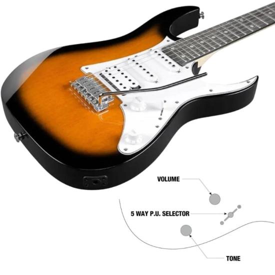 Guitarra Ibanez GRG140 RG Gio 6 Cordas Sunburst por 2.799,00 à vista no boleto/pix ou parcele em até 12x sem juros. Compre na loja Mundomax!