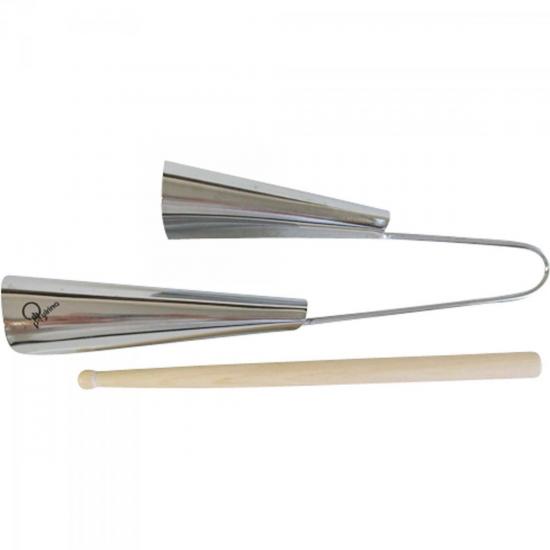 Agogô Grande Duplo A16 Cromado QUIRINO por 0,00 à vista no boleto/pix ou parcele em até 1x sem juros. Compre na loja Mundomax!