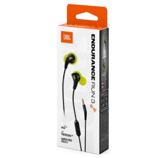 Fone De Ouvido Jbl Endurance Run 3 Intra Auricular Com Fio Lima/Preto por 110,00 à vista no boleto/pix ou parcele em até 4x sem juros. Compre na loja Mundomax!