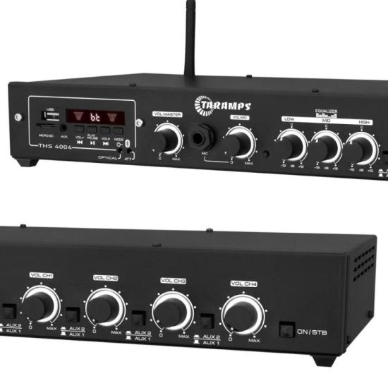 Receiver 400W Taramps THS 4004 por 1.529,00 à vista no boleto/pix ou parcele em até 12x sem juros. Compre na loja Mundomax!