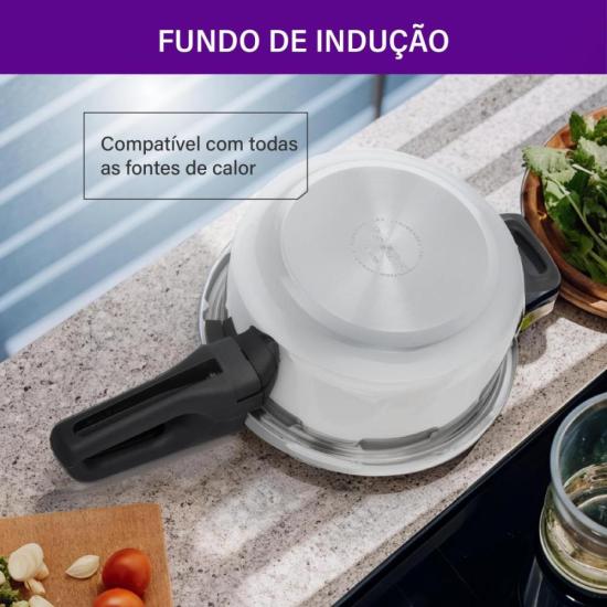 Panela de Pressão Rochedo Trendy EI80 Secure Inox 8L por 0,00 à vista no boleto/pix ou parcele em até 1x sem juros. Compre na loja Mundomax!