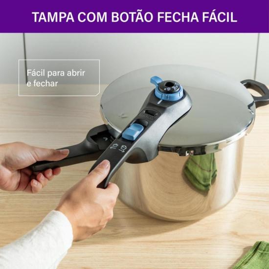 Panela de Pressão Rochedo Trendy EI80 Secure Inox 8L por 0,00 à vista no boleto/pix ou parcele em até 1x sem juros. Compre na loja Mundomax!