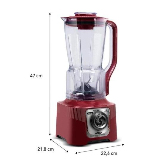 Liquidificador Arno Power Max XXL 2,25L 2200W Vermelho 127V por 0,00 à vista no boleto/pix ou parcele em até 1x sem juros. Compre na loja Mundomax!