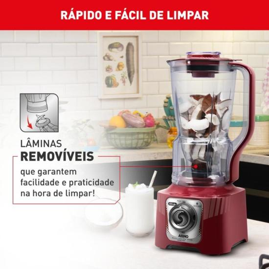 Liquidificador Arno Power Max XXL 2,25L 2200W Vermelho 220V por 0,00 à vista no boleto/pix ou parcele em até 1x sem juros. Compre na loja Mundomax!