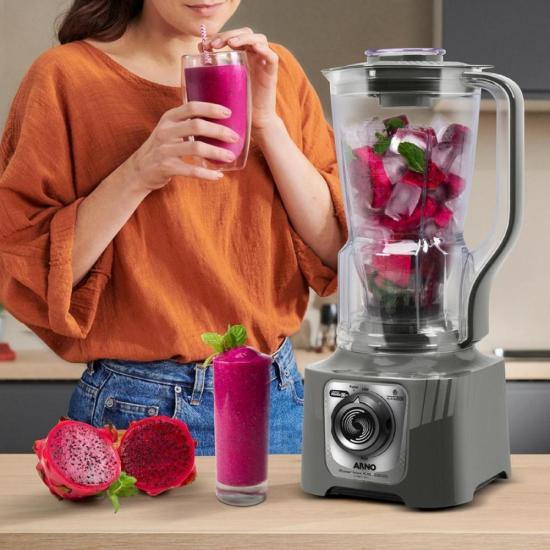 Liquidificador Arno Power Max XXL 2,25L 2200W Cinza 127V por 0,00 à vista no boleto/pix ou parcele em até 1x sem juros. Compre na loja Mundomax!