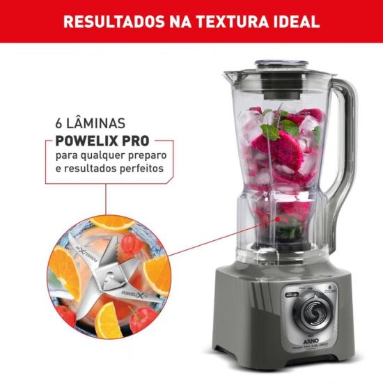 Liquidificador Arno Power Max XXL 2,25L 2200W Cinza 220V por 0,00 à vista no boleto/pix ou parcele em até 1x sem juros. Compre na loja Mundomax!