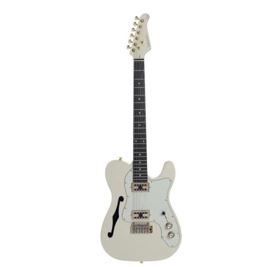 Guitarra Benson Brave One Thinline HH Satin Olympic White por 4.319,00 à vista no boleto/pix ou parcele em até 12x sem juros. Compre na loja Mundomax!