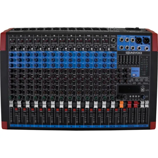 Mesa De Som Soundvoice Safira 14.4 Plus 14 Canais Preto por 2.799,00 à vista no boleto/pix ou parcele em até 12x sem juros. Compre na loja Mundomax!