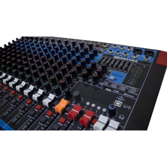 Mesa De Som Soundvoice Safira 14.4 Plus 14 Canais Preto por 2.799,00 à vista no boleto/pix ou parcele em até 12x sem juros. Compre na loja Mundomax!