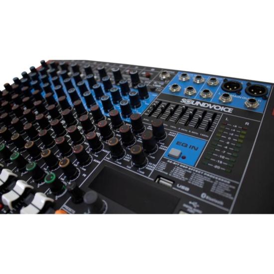 Mesa De Som Soundvoice Safira 10.4 Plus 10 Canais Preto por 2.199,00 à vista no boleto/pix ou parcele em até 12x sem juros. Compre na loja Mundomax!