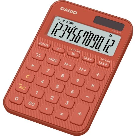 Calculadora de Mesa Casio MS20YC 12 Dígitos Vermelha por 0,00 à vista no boleto/pix ou parcele em até 1x sem juros. Compre na loja Mundomax!