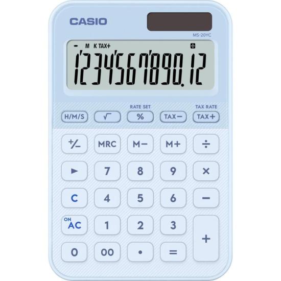 Calculadora de Mesa Casio MS20YC 12 Dígitos Azul por 0,00 à vista no boleto/pix ou parcele em até 1x sem juros. Compre na loja Mundomax!
