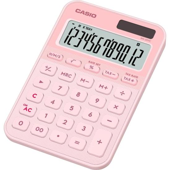 Calculadora de Mesa Casio MS20YC 12 Dígitos Rosa Claro por 89,00 à vista no boleto/pix ou parcele em até 3x sem juros. Compre na loja Mundomax!
