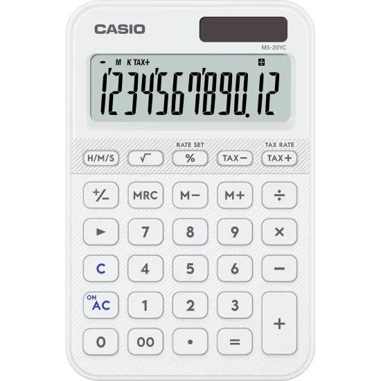 CALC DE MESA 12 DIG CASIO MS20YC BR por 0,00 à vista no boleto/pix ou parcele em até 1x sem juros. Compre na loja Mundomax!