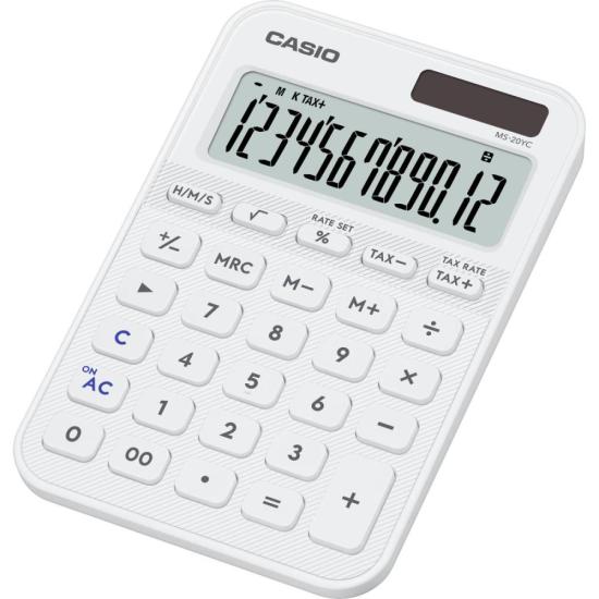 Calculadora de Mesa Casio MS20YC 12 Dígitos Branca por 89,00 à vista no boleto/pix ou parcele em até 3x sem juros. Compre na loja Mundomax!