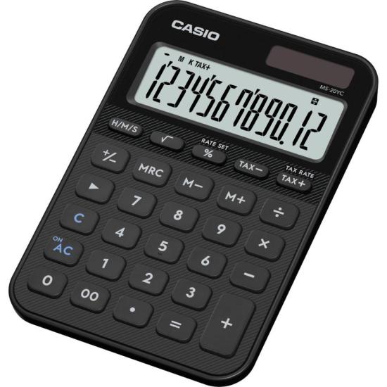 Calculadora de Mesa Casio MS20YC 12 Dígitos Preta por 89,00 à vista no boleto/pix ou parcele em até 3x sem juros. Compre na loja Mundomax!