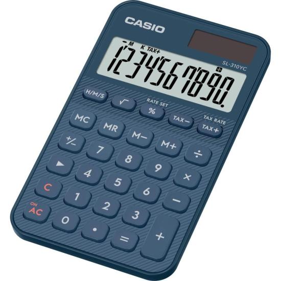 Calculadora de Bolso Casio SL310YC 10 Dígitos Azul Escuro por 67,00 à vista no boleto/pix ou parcele em até 2x sem juros. Compre na loja Mundomax!