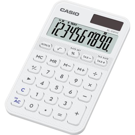 Calculadora de Bolso Casio SL310YC 10 Dígitos Branca por 67,00 à vista no boleto/pix ou parcele em até 2x sem juros. Compre na loja Mundomax!