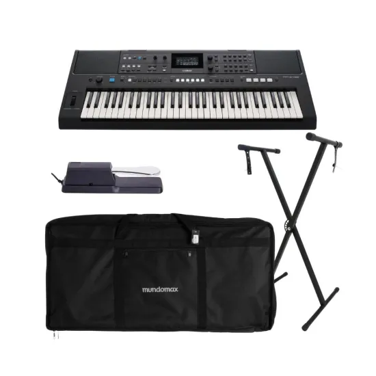 Kit Teclado Yamaha PSR-E483 com Suporte e Acessórios (88363)