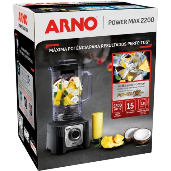 Liquidificador Arno Power Max LN66 2200W Preto 220v por 0,00 à vista no boleto/pix ou parcele em até 1x sem juros. Compre na loja Mundomax!
