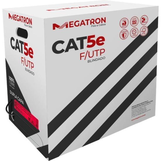 Cabo de Rede CAT5E 305m Blindagem Capa Dupla Megatron por 1.699,00 à vista no boleto/pix ou parcele em até 12x sem juros. Compre na loja Mundomax!
