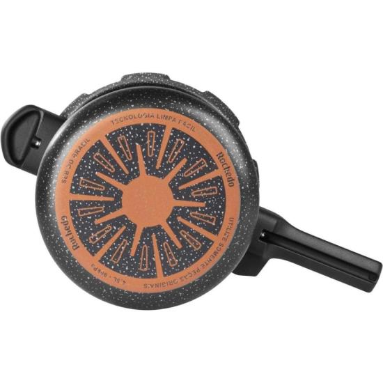 Panela de Pressão Rochedo Segura Fechamento Externo 4,5 Litros Stone Pro por 0,00 à vista no boleto/pix ou parcele em até 1x sem juros. Compre na loja Mundomax!