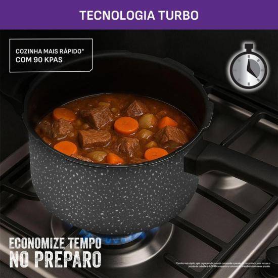 Panela de Pressão Rochedo Segura Fechamento Externo 4,5 Litros Stone Pro por 0,00 à vista no boleto/pix ou parcele em até 1x sem juros. Compre na loja Mundomax!