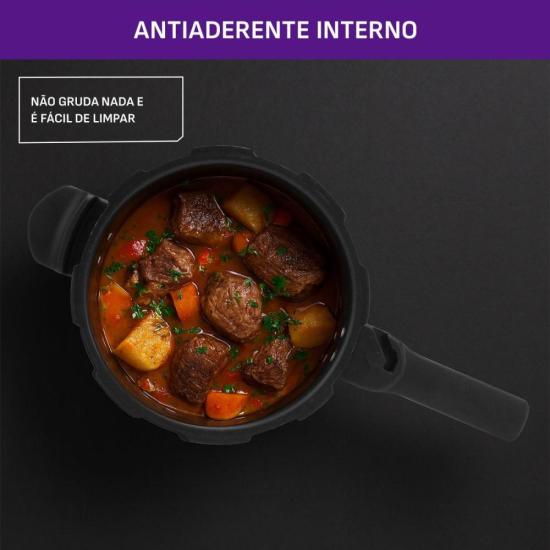 Panela de Pressão Rochedo Segura Fechamento Externo 4,5 Litros Stone Pro por 0,00 à vista no boleto/pix ou parcele em até 1x sem juros. Compre na loja Mundomax!