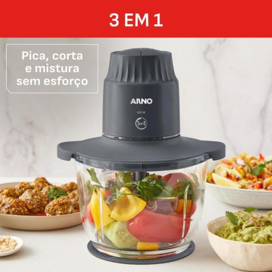 Processador de Alimentos Arno Choppeo CH01 127v por 0,00 à vista no boleto/pix ou parcele em até 1x sem juros. Compre na loja Mundomax!