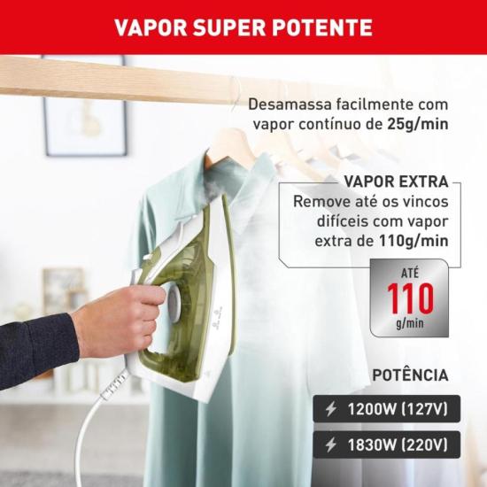 Ferro a Vapor Ecogliss com Base Cerâmica e Modo ECO FEC2 220V por 0,00 à vista no boleto/pix ou parcele em até 1x sem juros. Compre na loja Mundomax!