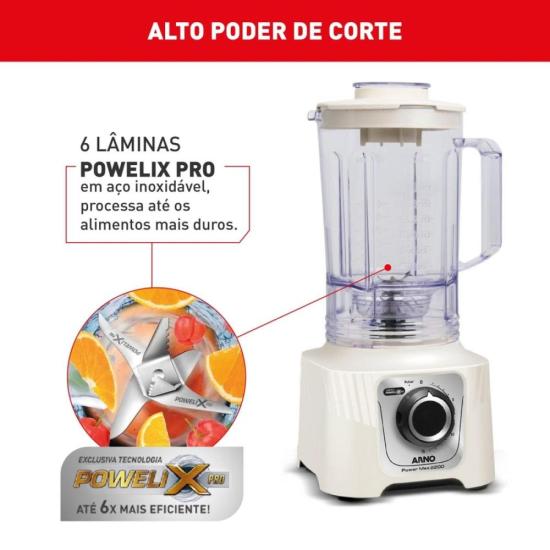Liquidificador Arno Power Max LN64 2200W Marfim 220V por 0,00 à vista no boleto/pix ou parcele em até 1x sem juros. Compre na loja Mundomax!