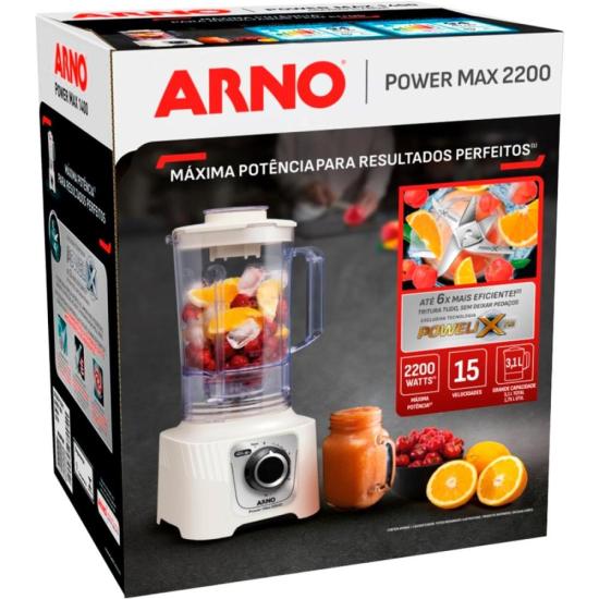 Liquidificador Arno Power Max LN64 2200W Marfim 220V por 0,00 à vista no boleto/pix ou parcele em até 1x sem juros. Compre na loja Mundomax!