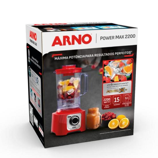 Liquidificador Arno Power Max LN63 2200W Vermelho 220V por 0,00 à vista no boleto/pix ou parcele em até 1x sem juros. Compre na loja Mundomax!
