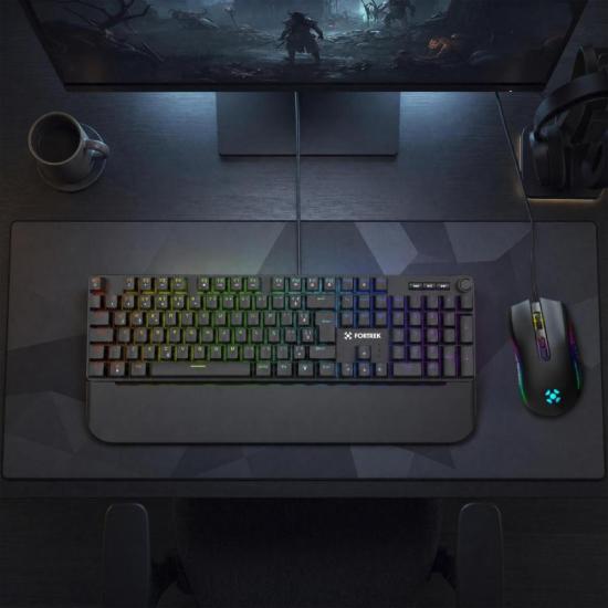 Teclado Gamer Fortrek Pulse Com Apoio de Pulso Magnético ARGB Preto por 0,00 à vista no boleto/pix ou parcele em até 1x sem juros. Compre na loja Fortrek!