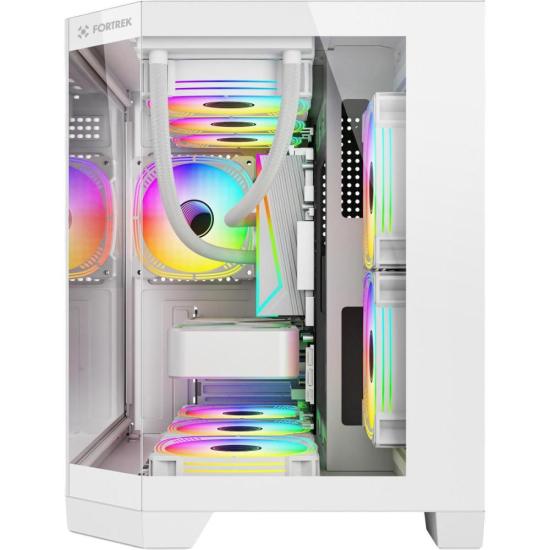 Gabinete Gamer Fortrek Prysm Angular OTX Aquário Branco por 0,00 à vista no boleto/pix ou parcele em até 1x sem juros. Compre na loja Fortrek!