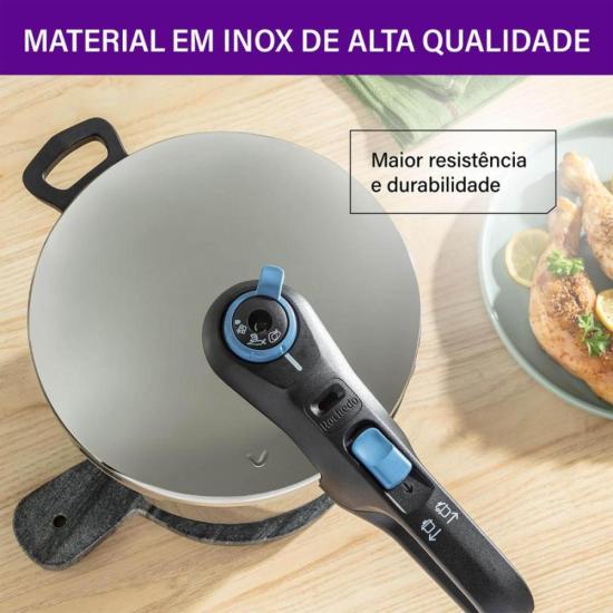 Panela de Pressão Rochedo Trendy Fechamento Externo Inox 6L por 0,00 à vista no boleto/pix ou parcele em até 1x sem juros. Compre na loja Mundomax!