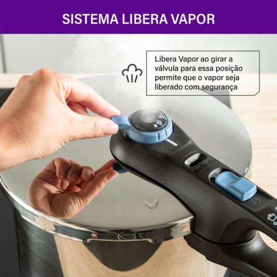 Panela de Pressão Rochedo Trendy Fechamento Externo Inox 6L por 0,00 à vista no boleto/pix ou parcele em até 1x sem juros. Compre na loja Mundomax!