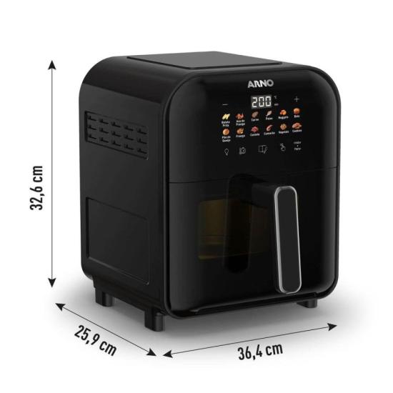Fritadeira Air Fryer Arno Easy Fry Turbo 6L Preta AFI6 127V por 0,00 à vista no boleto/pix ou parcele em até 1x sem juros. Compre na loja Mundomax!