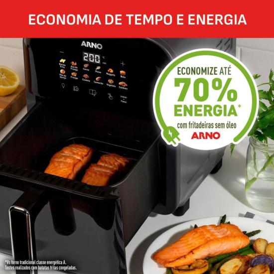 Fritadeira Air Fryer Arno Easy Fry Turbo 6L Preta AFI6 127V por 0,00 à vista no boleto/pix ou parcele em até 1x sem juros. Compre na loja Mundomax!