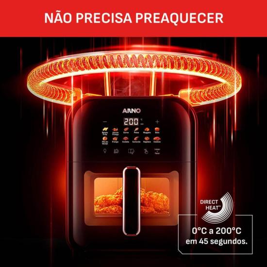 Fritadeira Air Fryer Arno Easy Fry Turbo 6L Preta AFI6 127V por 0,00 à vista no boleto/pix ou parcele em até 1x sem juros. Compre na loja Mundomax!