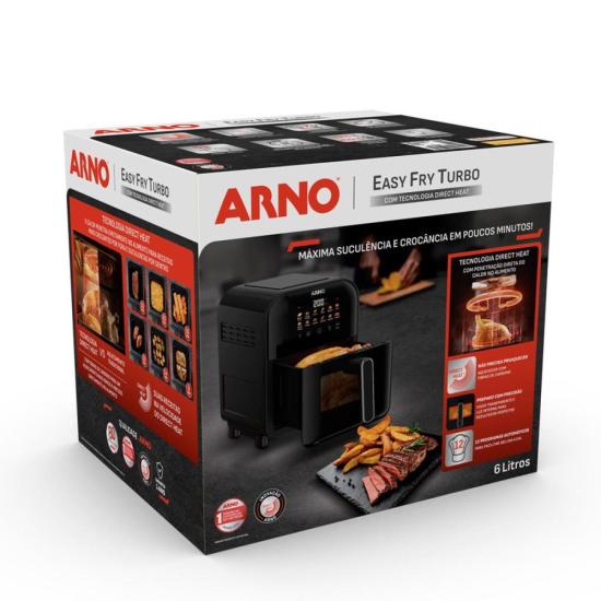 Fritadeira Air Fryer Arno Easy Fry Turbo 6L Preta AFI6 220V por 0,00 à vista no boleto/pix ou parcele em até 1x sem juros. Compre na loja Mundomax!