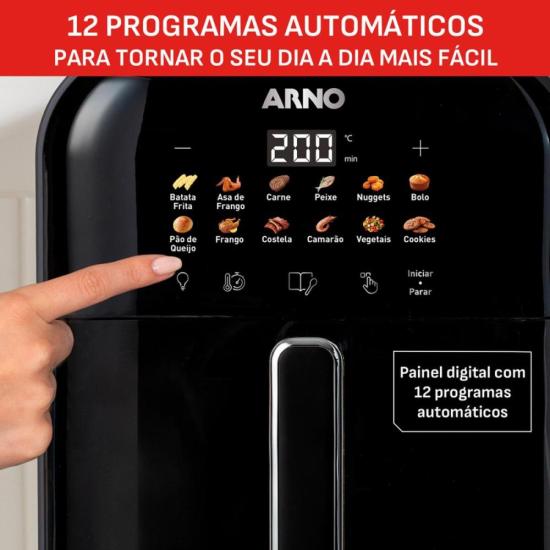 Fritadeira Air Fryer Arno Easy Fry Turbo 6L Preta AFI6 220V por 0,00 à vista no boleto/pix ou parcele em até 1x sem juros. Compre na loja Mundomax!