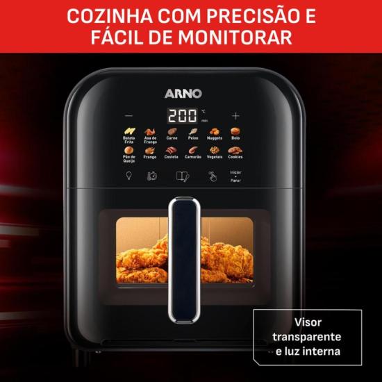 Fritadeira Air Fryer Arno Easy Fry Turbo 6L Preta AFI6 220V por 0,00 à vista no boleto/pix ou parcele em até 1x sem juros. Compre na loja Mundomax!
